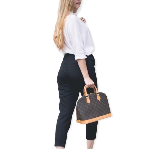 LOUIS VUITTON Monogram Alma Satchel Vintage LV Two Way Handbag Lock & 1 Key - Picture 7 of 16